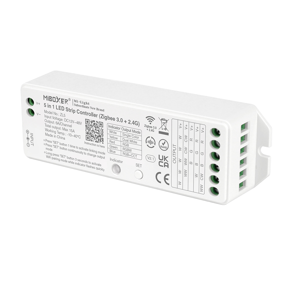 ZL5 Tuya 5 in 1 Smart LED Strip Controller - Zigbee 3.0+2.4G ZL5 Tuya 5 in 1 Smart LED Strip Controller - Zigbee 3.0+2.4G